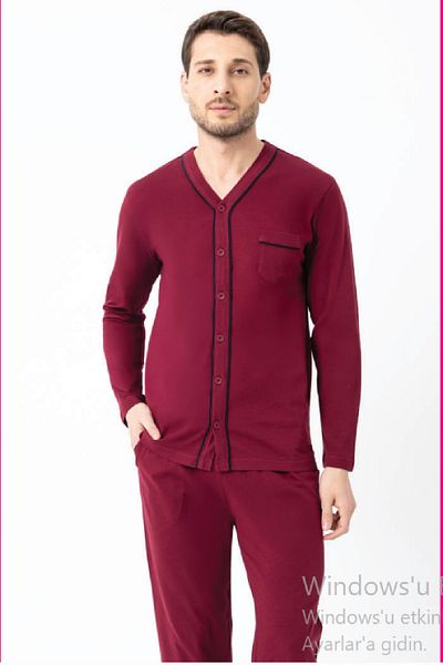 Erdem Men's Size Buttoned Pyjamas Suit Dfn1008