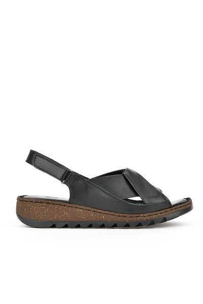 Ziya Sandale negre pentru femei din piele naturală - 1411008 z018