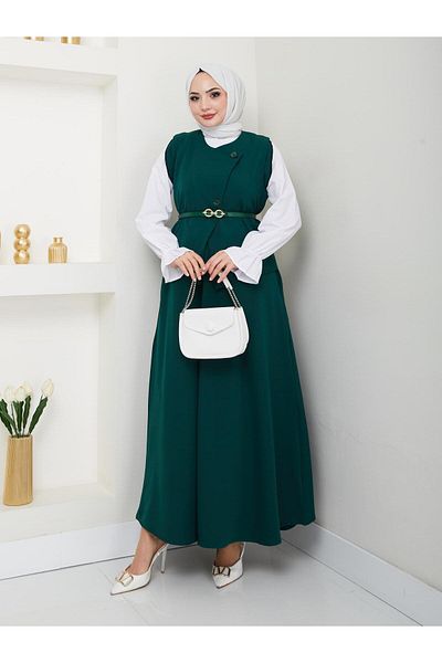 butik hira Σετ ασύμμετρη φούστα γιλέκο