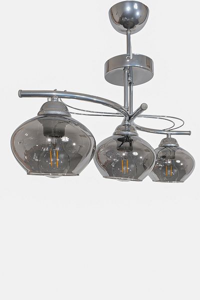 Fer Avize Colorful Chrome 3-Piece Modern Glass Chandelier Living Room - Kitchen - Bedroom