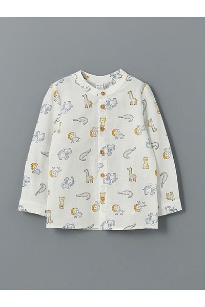 LC Waikiki Judge Collar Printed Baby Boy Shirt