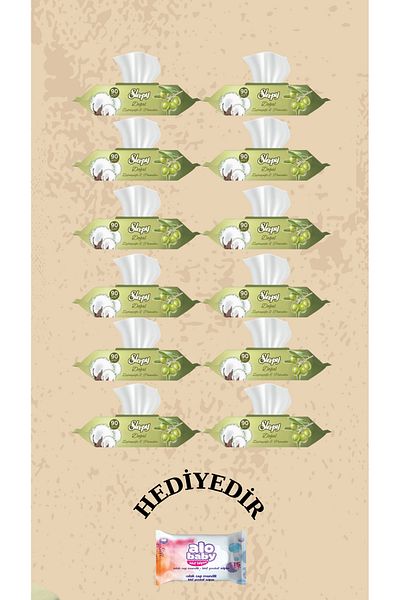Sleepy Sensitive Olive Oil Wet Towels 12 Pack of 90