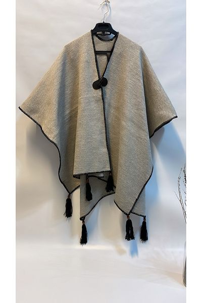 Onur Winter Knitwear Poncho - Solid Color, Edge Stripe, Fashion Trending Product - Store