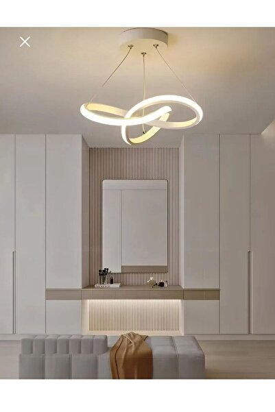 Genel Markalar Dönence Modern Tekli Beyaz Sarkıt Led Beyaz Power Ledli Salon Mutfak Oda Hol Ledli Avize