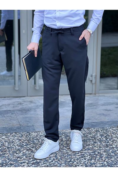 ElitWear Ανδρικό παντελόνι Jogger Chino με κορδόνι και λάστιχο στη μέση