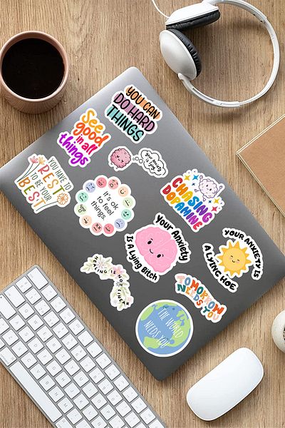 AR Sticker Set de autocolante pentru tablete pentru laptop cu tematică artistică - 4