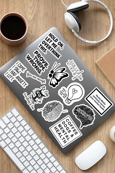 AR Sticker مجموعة من 10 قطع من ملصقات الكمبيوتر المحمول ذات الطابع الفني الفني