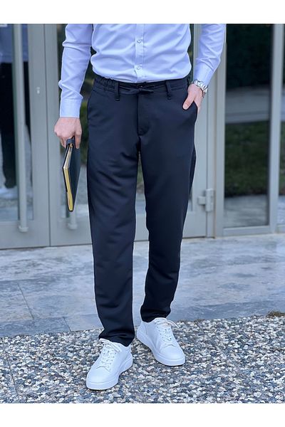 ElitWear Ανδρικό παντελόνι Jogger Chino με κορδόνι και λάστιχο στη μέση