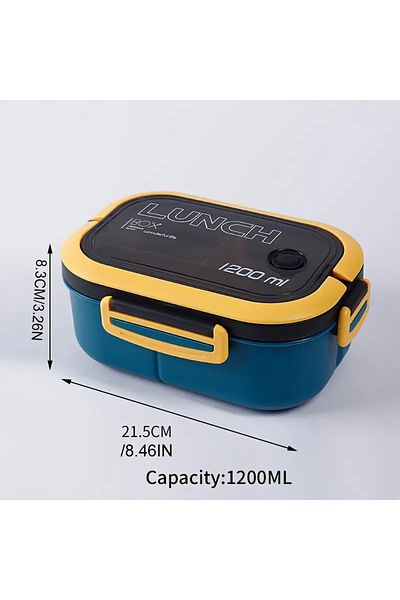 hediyeofisi 2-Tier Portable Diet Food Container - Lunch Box, Storage Container, Travel Box with Fork Spoon