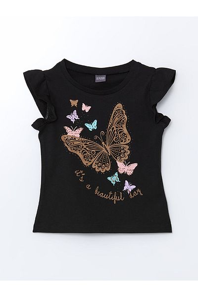 LC Waikiki Tricou pentru fete cu gât crew de sezon nou - S5JD32Z4