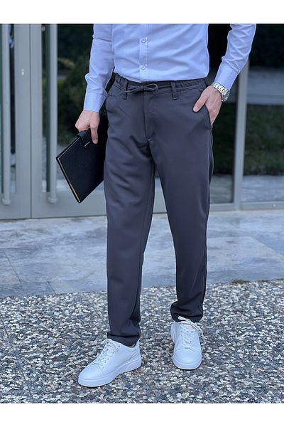 ElitWear Ανδρικό παντελόνι Jogger Chino με κορδόνι και λάστιχο στη μέση