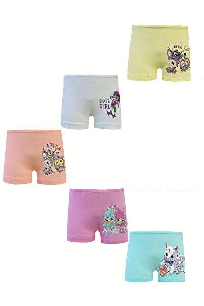 Hepsine Rakip Pachet de 5 pantaloni scurți pentru fete, boxer din bumbac, lyc...
