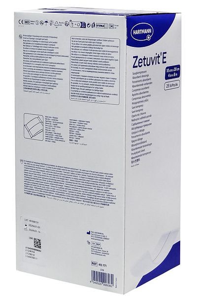 Hartmann Zetuvit E، غطاء جرح عالي الامتصاص، 10 × 20 سم (25 قطعة)