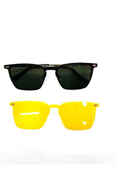 Avva 8202 C56 Polarized & Antifar Clip-On Men's Sunglasses