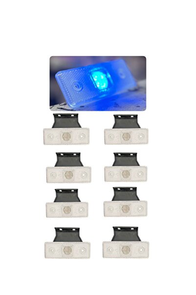 Yüce Yan Etek Lambası Mavi Dorse Yan Lamba Mavi Üniversal 12v-24v 8 adet