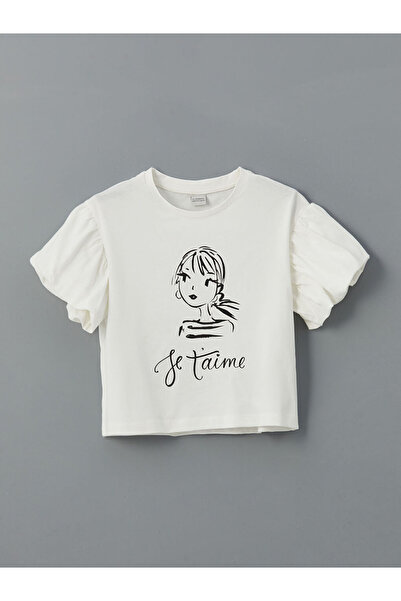 LC Waikiki منتجات فريزن ستور التي لا مثيل لها I تي شيرت بناتي بياقة روبا مزين...