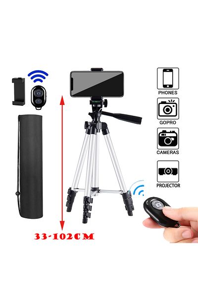 Mosizave Phone Tripod with Bluetooth Epic Camera for Video Recording