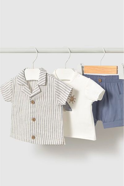 MAYORAL Newborn Baby Boy 3-Piece Set with Top Shirt