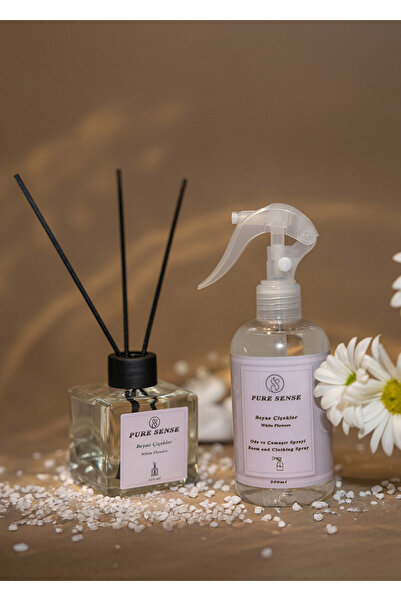 Puresense Beyaz çiçekleri 2'li Oda Kokusu Seti-çubuklu oda kokusu 110 ml & od...
