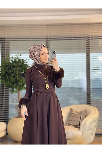ALANURMODA 3922 Blouse with Shearling Sleeves
