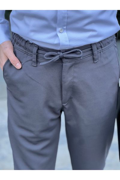 ElitWear Ανδρικό παντελόνι Jogger Chino με κορδόνι και λάστιχο στη μέση