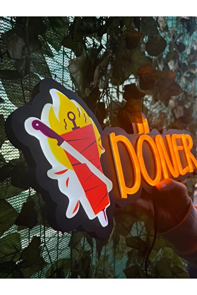 LEON IŞIK “DÖNER” Işıklı ve UV Baskılı Leon ve Neonled Dekoratif Duvar Yazısı...