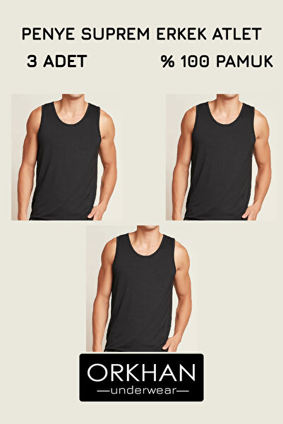 ORKHAN قميص داخلي رجالي، قطن، ممشط، كاجوال، ناعم، ناعم 3 قطع