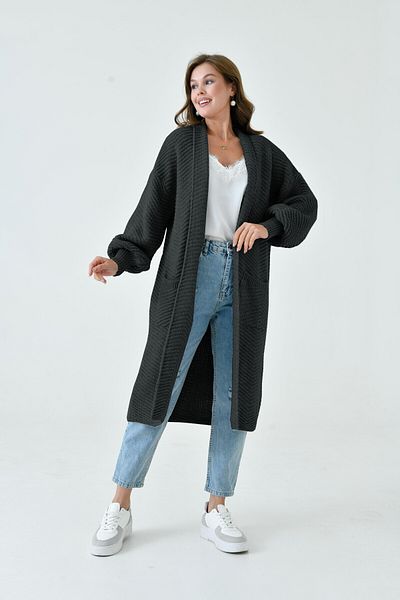 NİSUM MODA Nisum Cross Knitted Thick Cardigan