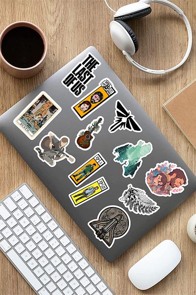 AR Sticker مجموعة من 4 ملصقات للكمبيوتر المحمول والكمبيوتر اللوحي تحت عنوان اللعبة