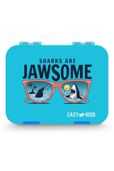 Eazy Kids Eazy Kids Bento Boxes wt Insulated Lunch Bag Combo - Jawsome Shark Blue