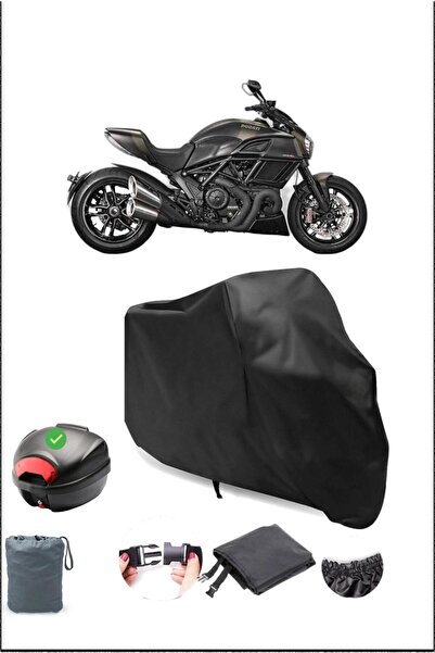 Breen Black Ducati Diavel Carbon Rear Bag Compatible Waterproof Motorcycle Cover