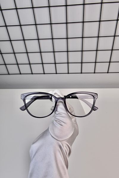 LOOKUP NEW Smoked Gray Cat Eye Transparent Women's Unisex Blue Light Protection Screen Goggles Glasses