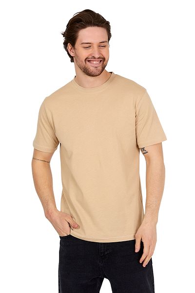 DK DAKSEL Ανδρικό μπλουζάκι με πέτρα χακί Navy Blue Grey Basic Cut Crew Neck 100% βαμβάκι Πακέτο με 4 μπλουζάκια