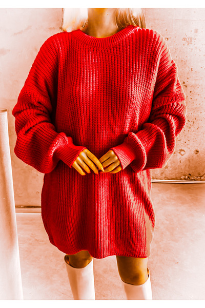 ibeeka Narandžasti Oversize kroj Selanik pletenje džemper - tunika standardne...