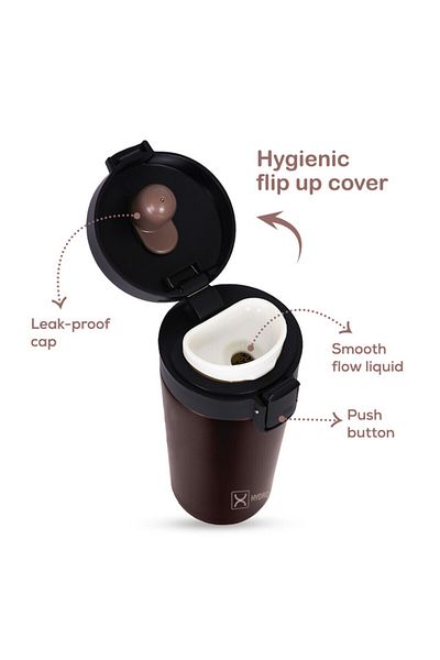 Hydrobrew Insulated Tumbler Water Bottle - Black, 380ml