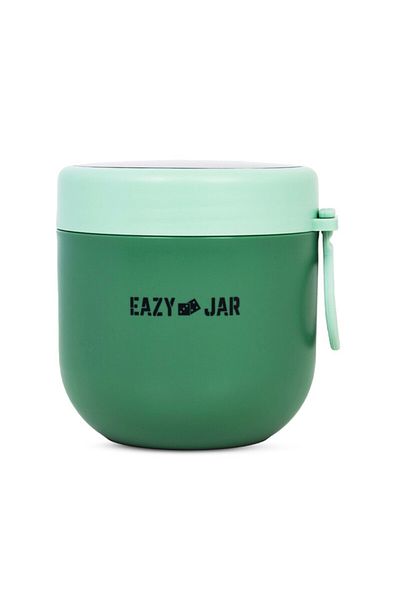 Eazy Kids صندوق غداء من الفولاذ مع ملعقة قابلة للطي - أخضر