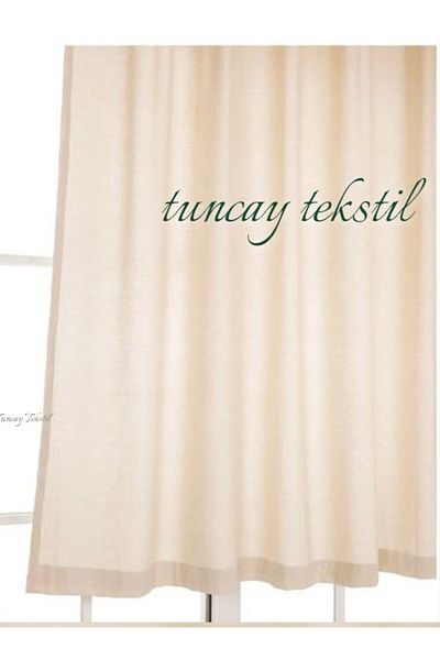 TUNCAY TEKSTİL 100% Cotton Buldan Work Plain Plain Linen Woven Sunshade Curtain Laces