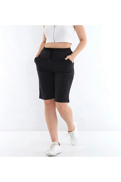 UYN SPORT Anthracite Color Comfortable Fit Summer Soft Fabric Pocket Shorts with Elastic Waist