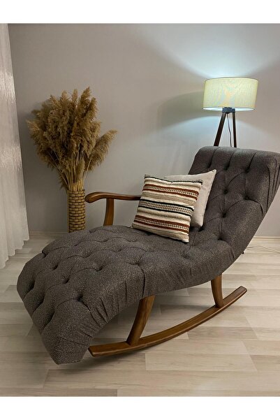 ZH HOME & OFFİCE Puffy Kapitone Sallanan Dinlenme Koltuğu, Tv Koltuğu, ( Yast...