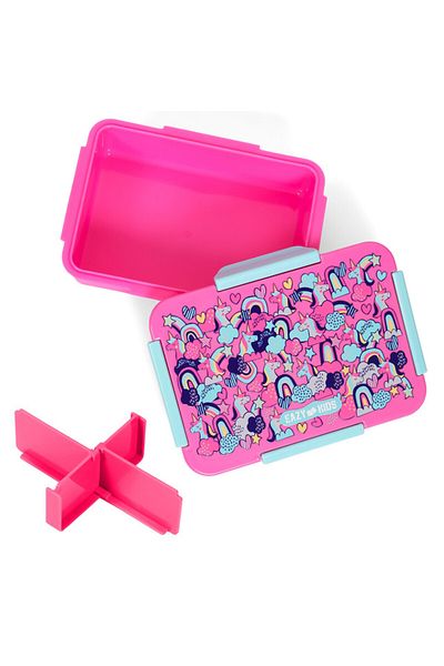Eazy Kids 1 / 2 / 3 / 4 Compartment Convertible Bento Lunch Box Unicorn - Pink 850ml
