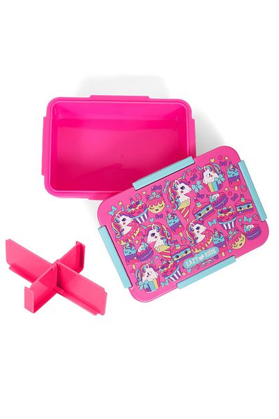 Eazy Kids صندوق غداء بينتو قابل للتحويل بمساحة 1/2/3/4 مقصورة، حلوى يونيكورن - وردي، 850 مل