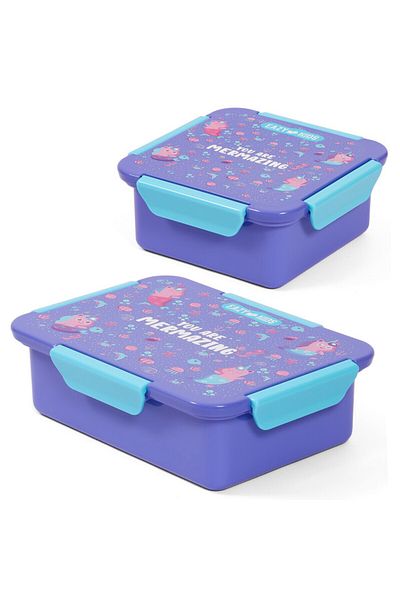 Eazy Kids Lunch Box Set, Mermaid - Purple