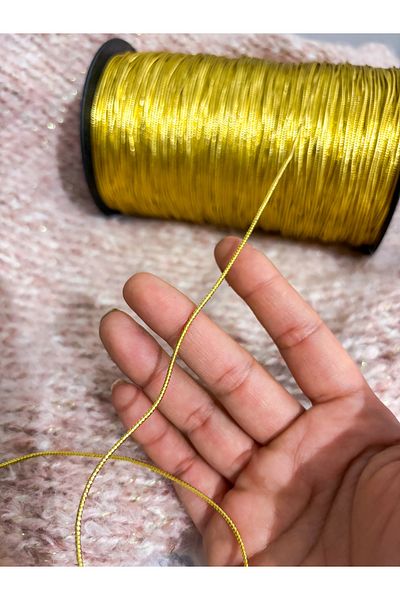 Hayal.kirtasiyesi 10 Meters Packaging Label Rope Gold Color Plaid Gift Package Rope
