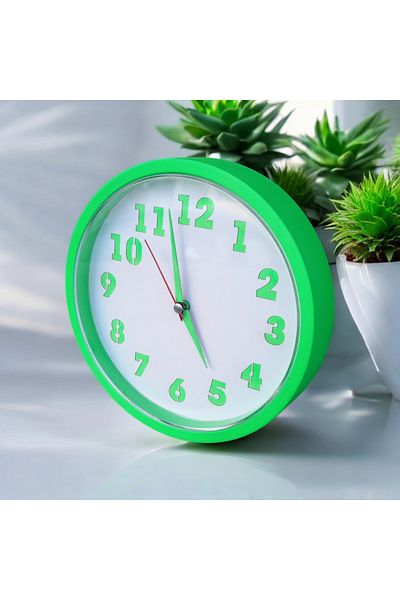 Bahat Mini Phosphorescent Green Wall Clock Diameter 22 cm
