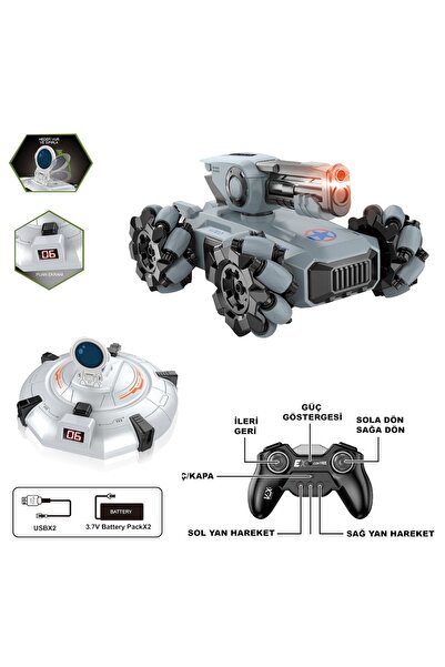 Playaks Uzaktan Kumandalı Full Fonksiyon Şarjlı 2.4G Ufo Avcısı Akrobatik Tan...