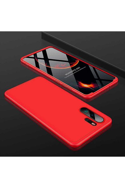 noktaks حافظة متوافقة مع هاتف هواوي P30 Pro، غطاء علوي وسفلي من 3 قطع - أحمر ...