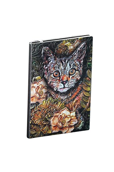Debug Hediyelik Deri Defter 3d Kedi Kabartmalı Defter