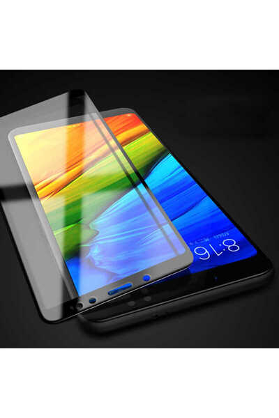 zore Redmi Note 5 Pro Shatterproof Glass Screen Protector on the Edges - Black