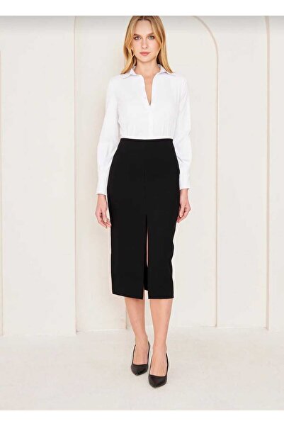 Elizar Moda KALEM ÖNDEN YIRTMAÇLI ETEK