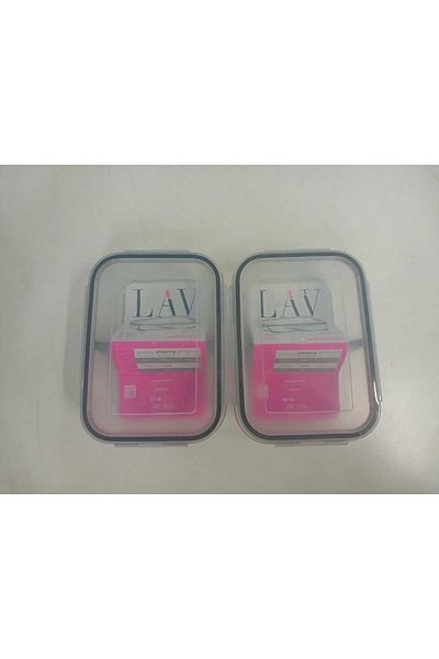 LAV Feyzade Fresco Two Section Ziplock Glass Storage Container Set of 2 1120Cc Rectangular (Frs-297)